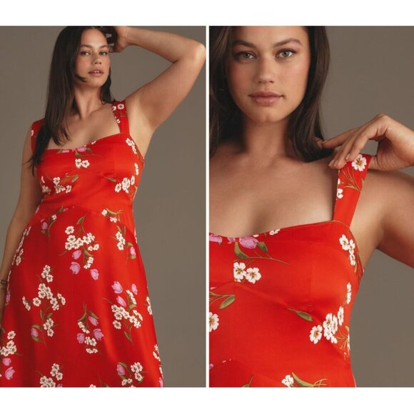 Maeve Sleeveless d Seamed Slip Midi Dress 3X - Picture 2 of 4